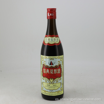 Vino de Shaoxing Hua Diao de Shaoxing de vidrio de 640 ml